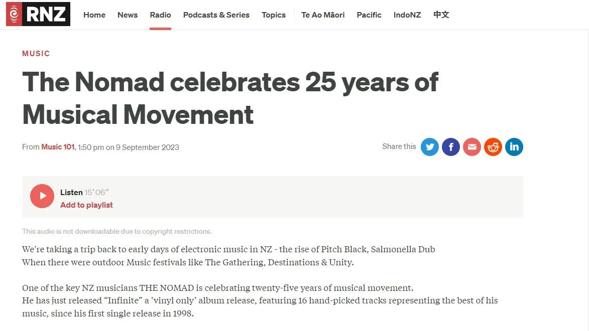 The Nomad — RNZ Music 101 feature